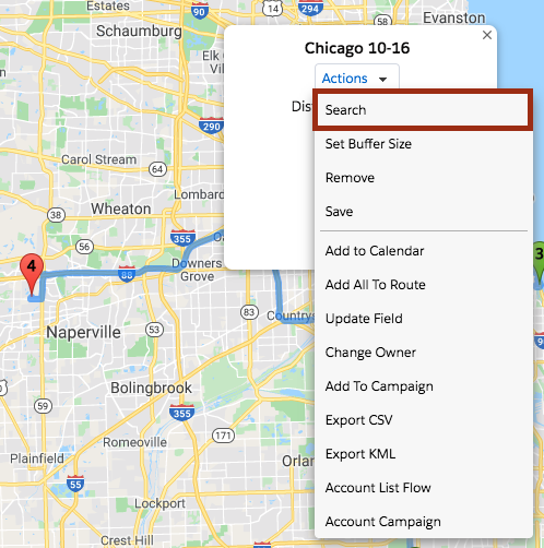 Search Along a Route or Line