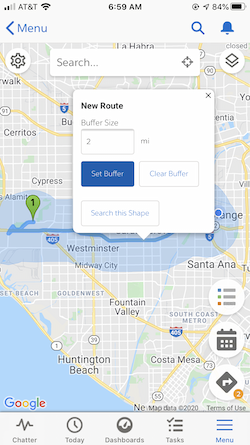 Search Along a Route or Line