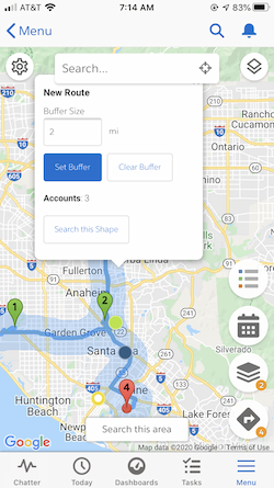 Search Along a Route or Line
